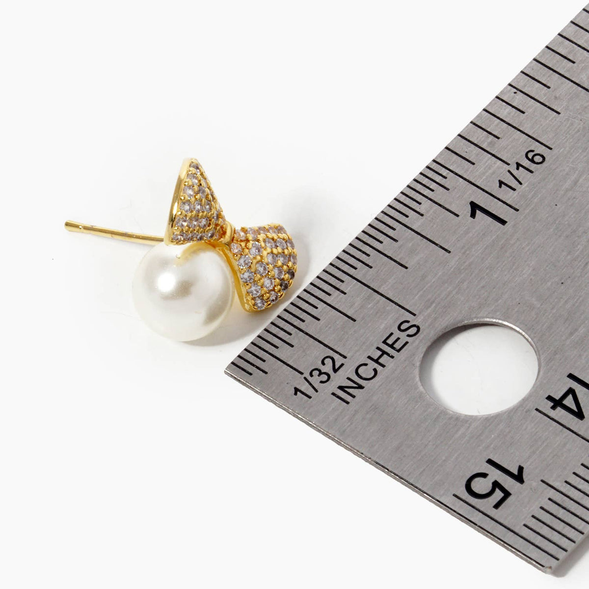 Gold Plated Freshwater Pearl Bowtie Earrings