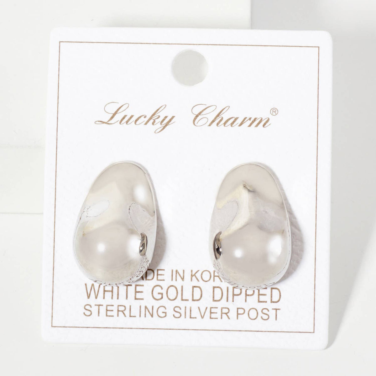 Polished Brass Hand-Crushed-Texture Post Earrings