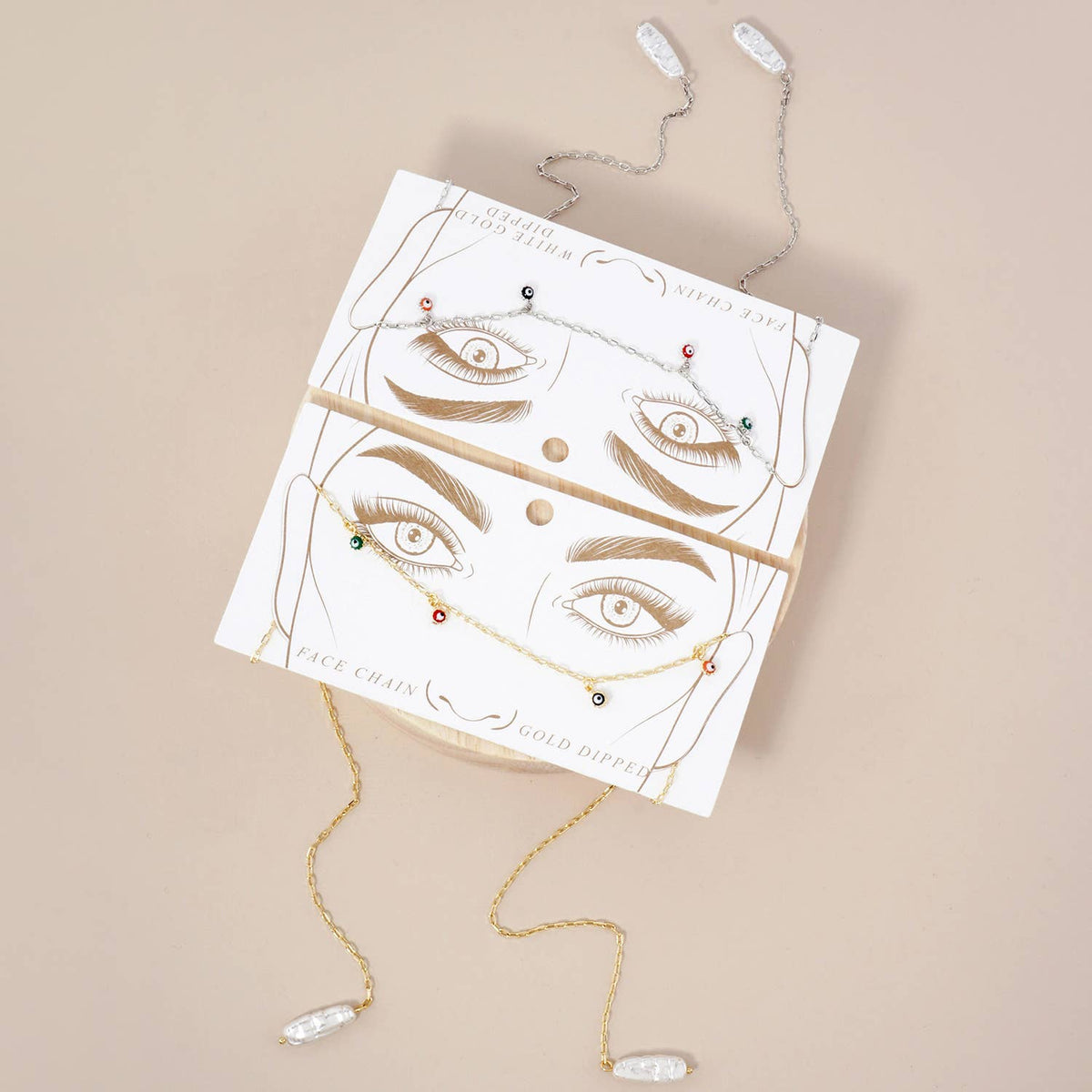 Spiritual-Theme Satellite-Style Evil-Eye Face-Chain