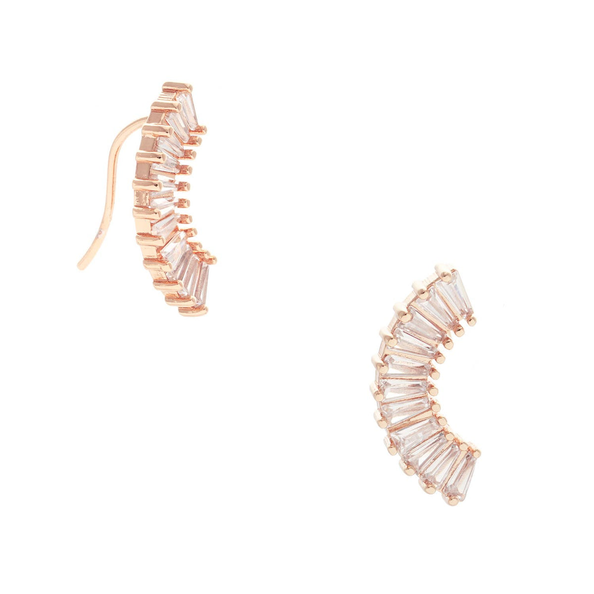 Baguette Cubic Zirconia Ear Crawlers