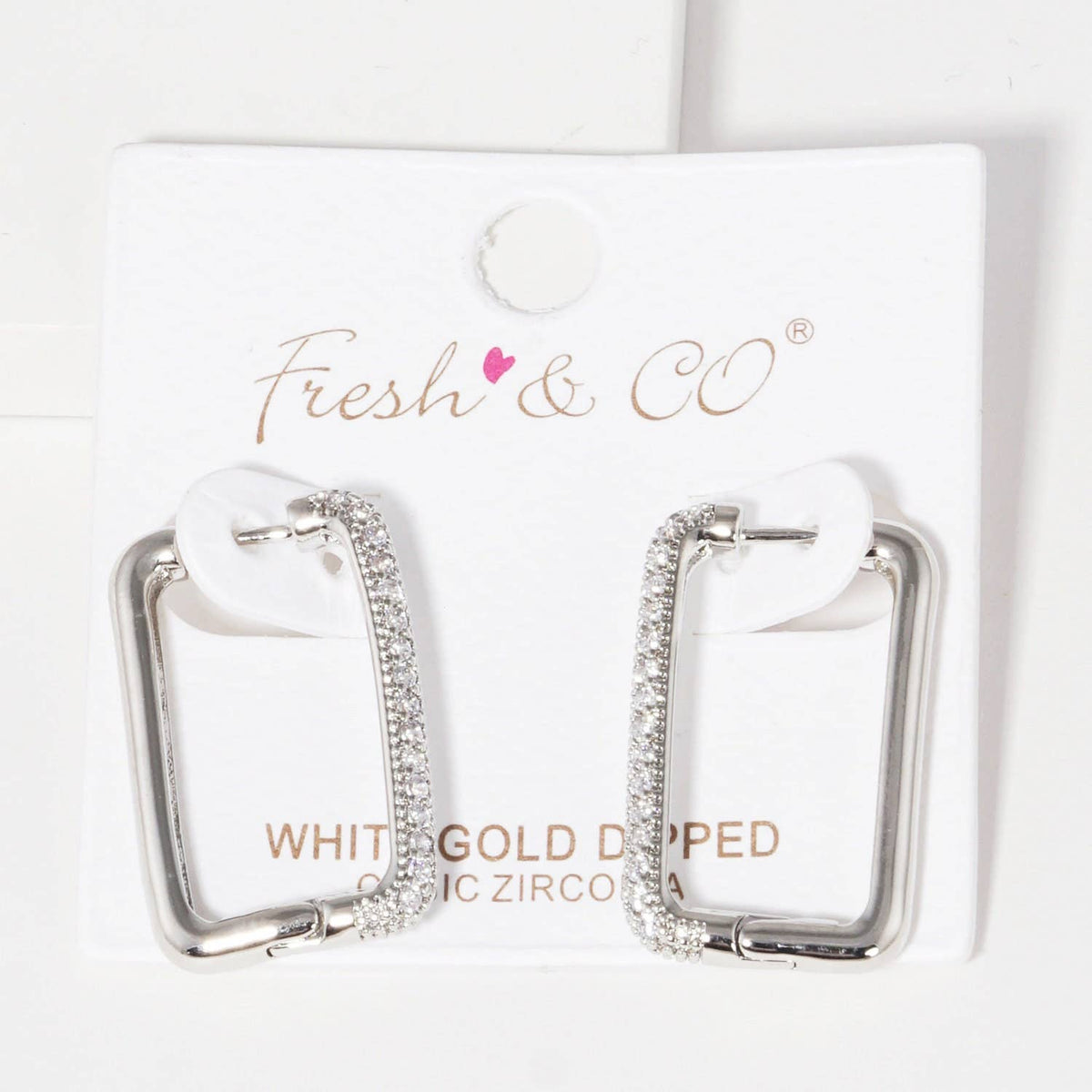 Gold Rectangular Shaped Huggie Earrings