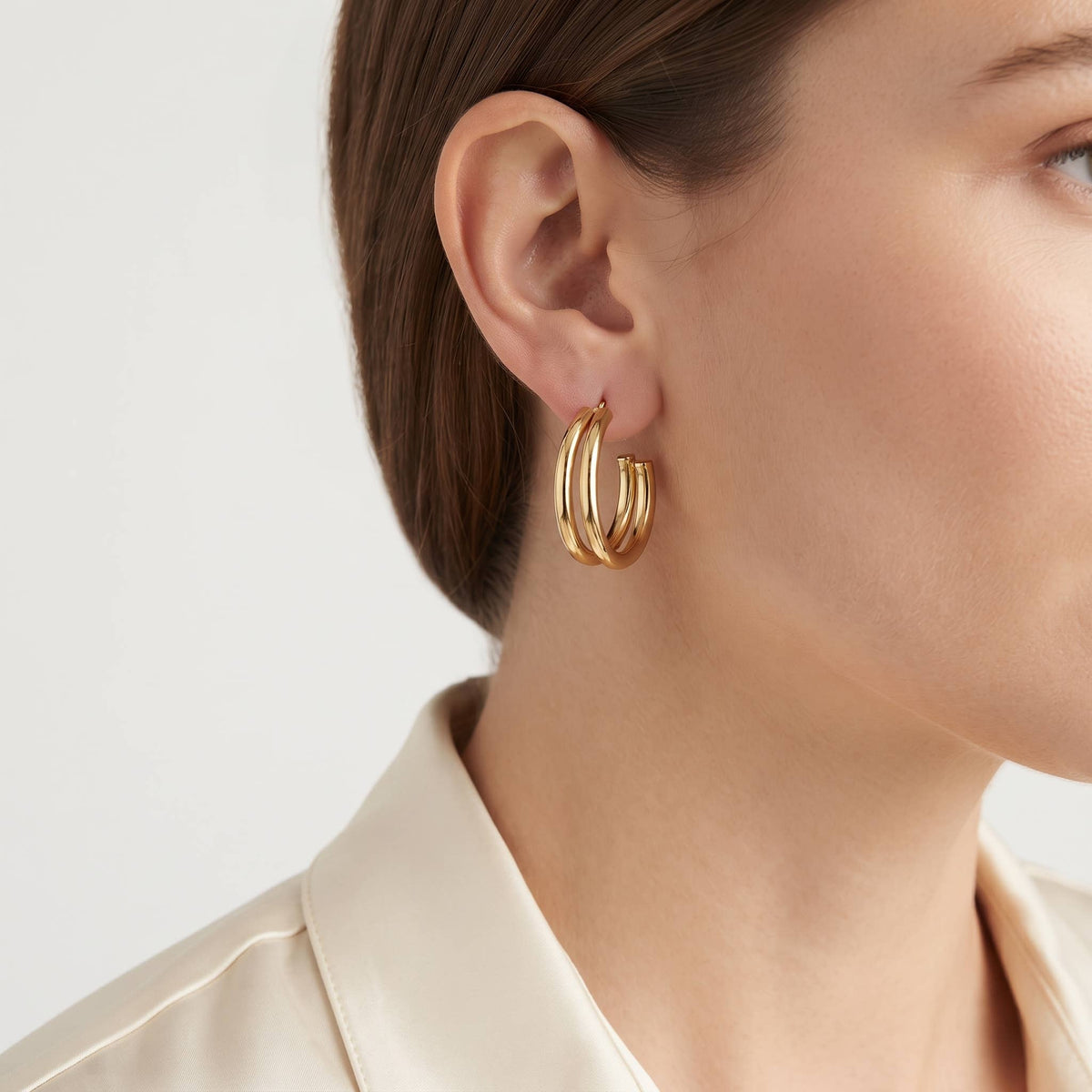 Triple Layered Geometric Hoop Earrings