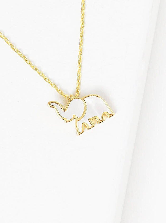 White Shelled Elephant Necklace