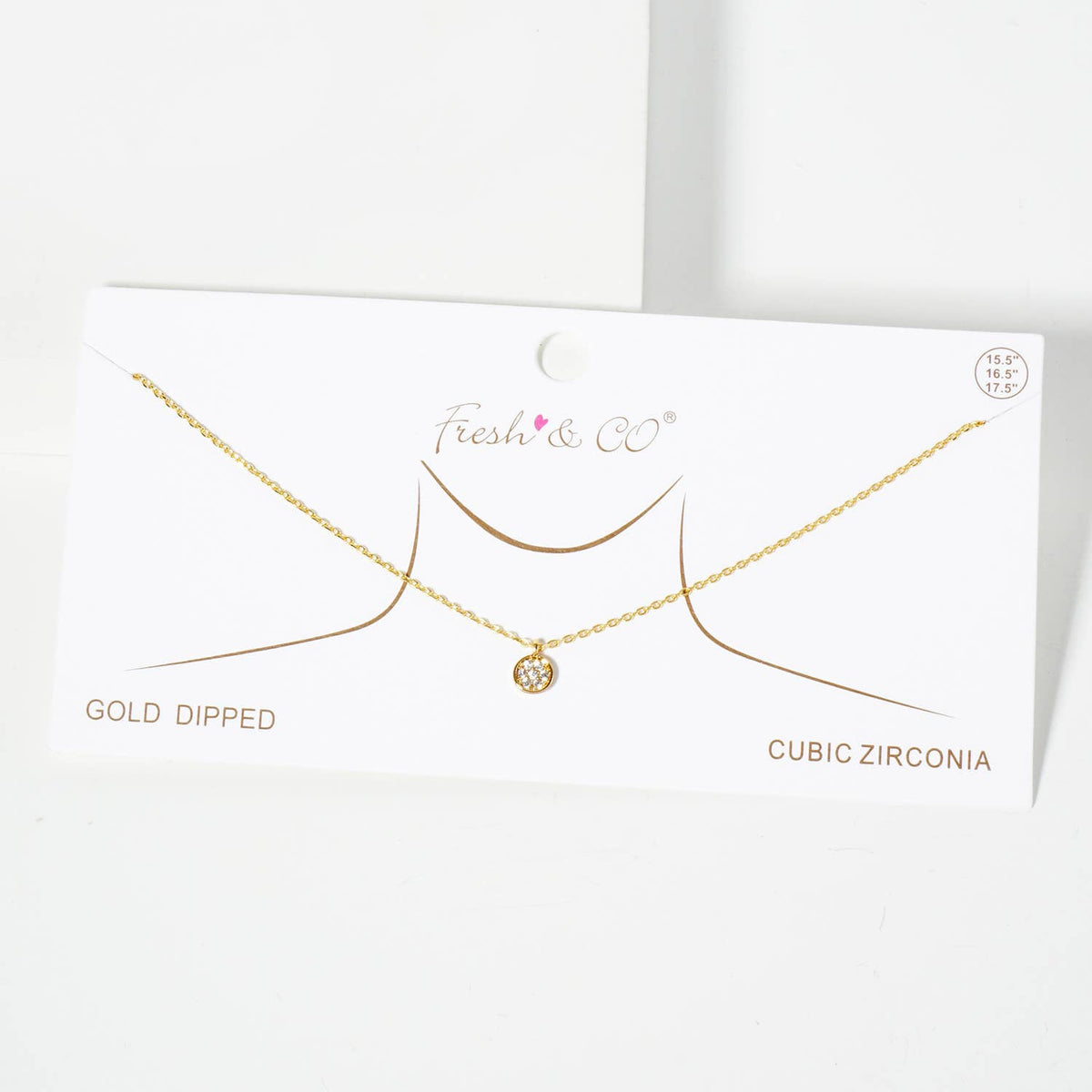 Minimalist Pave Disc Pendant Necklace