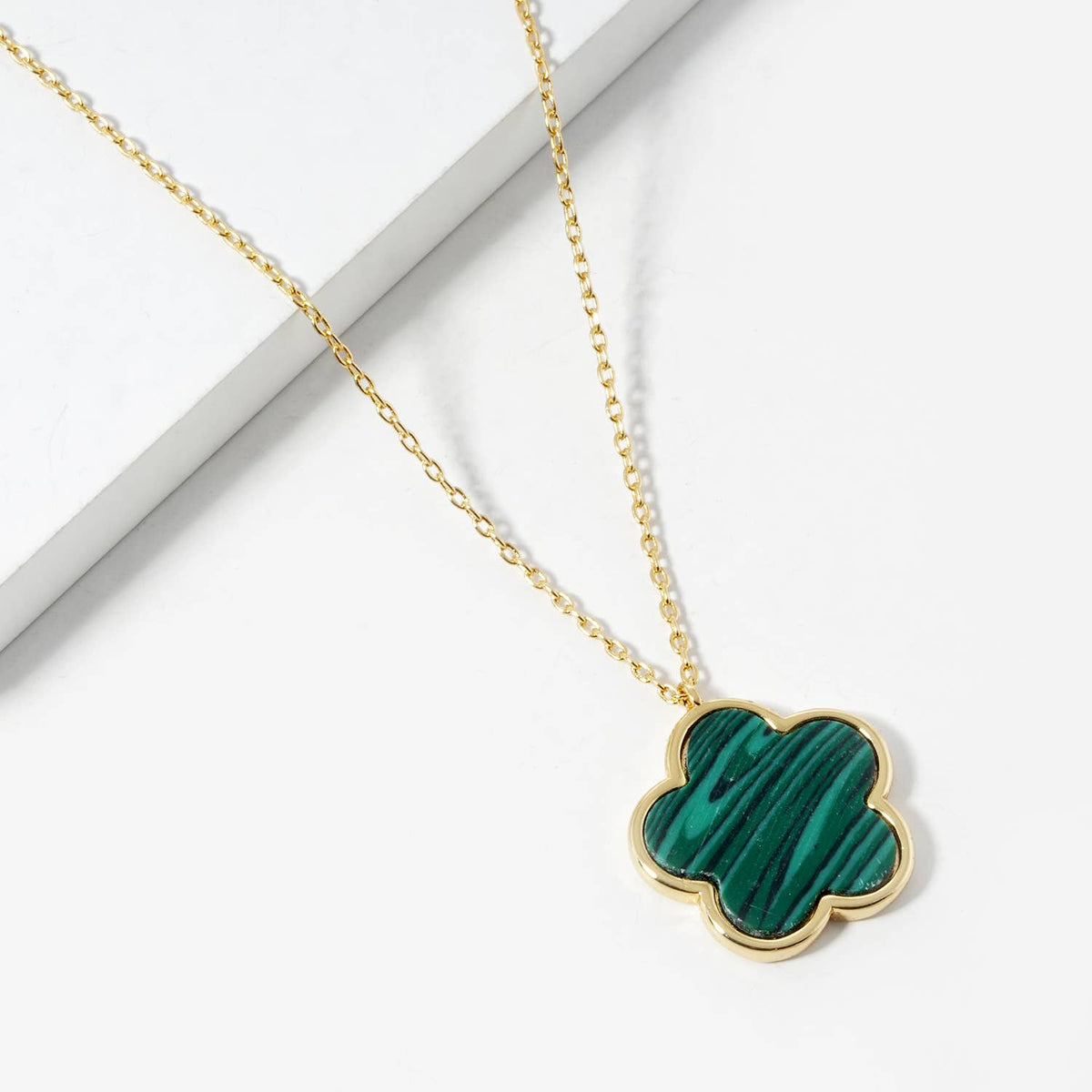 Mini Enamel and Shell Flower Pendant Necklace