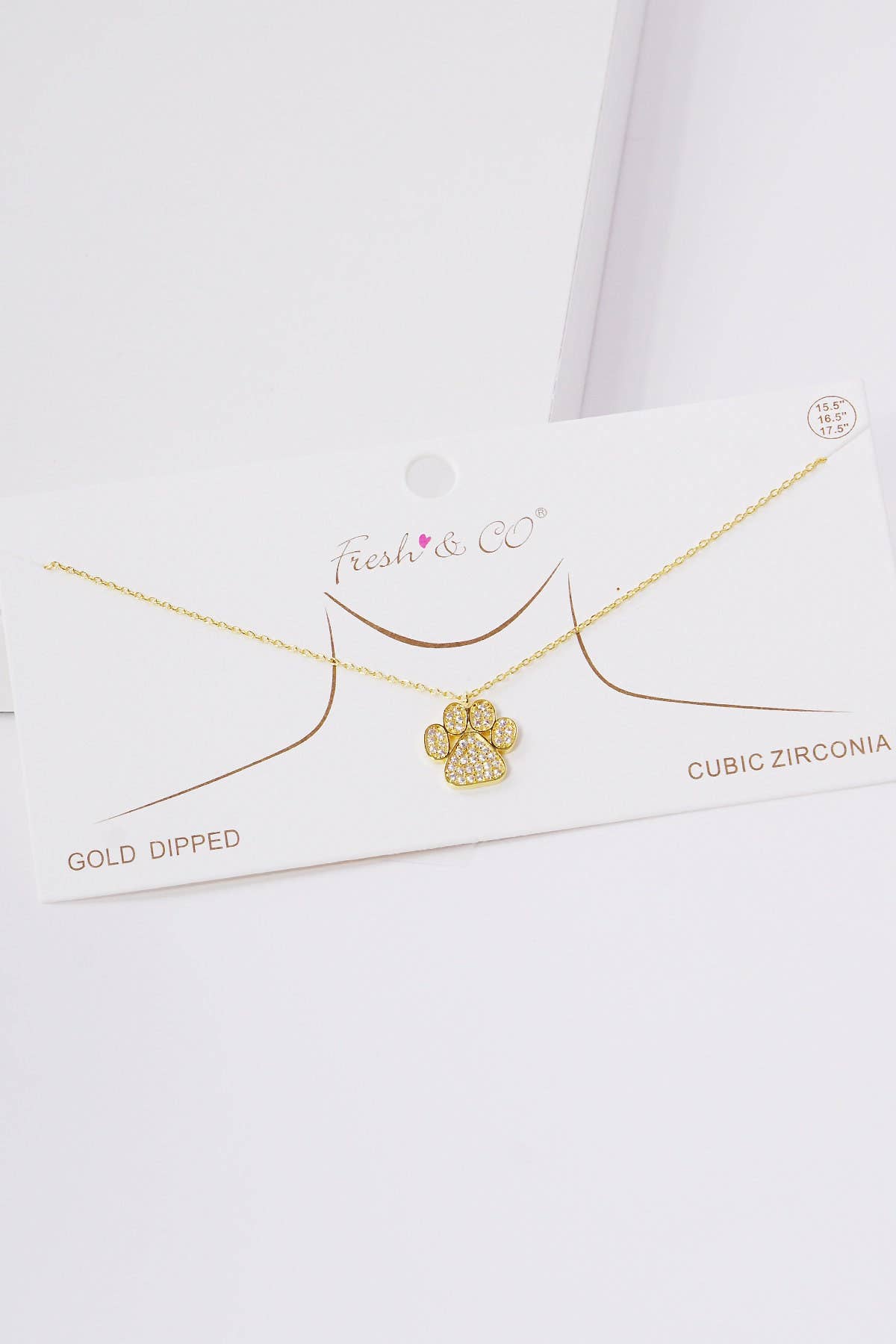 Gold Dog Paw Print Necklace