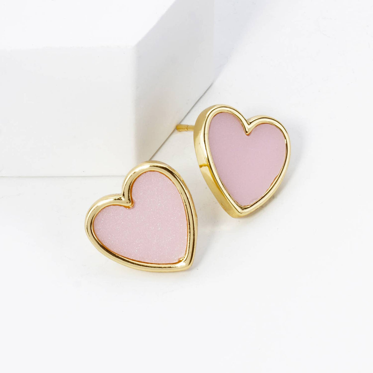 18K GOLD DIPPED 13MM HEART STUD EARRINGS