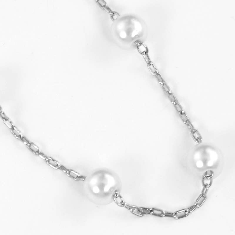 Bridesmaid Pearl Station Necklace