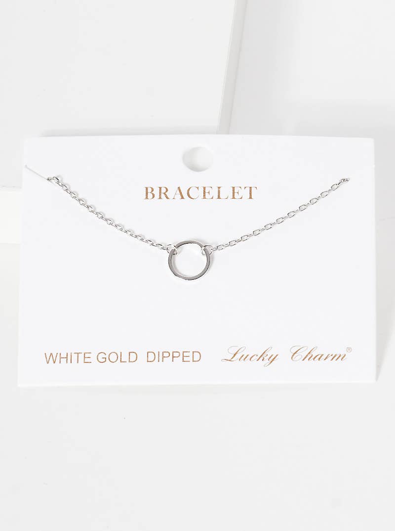 Minimalist Circle Charm Bracelet