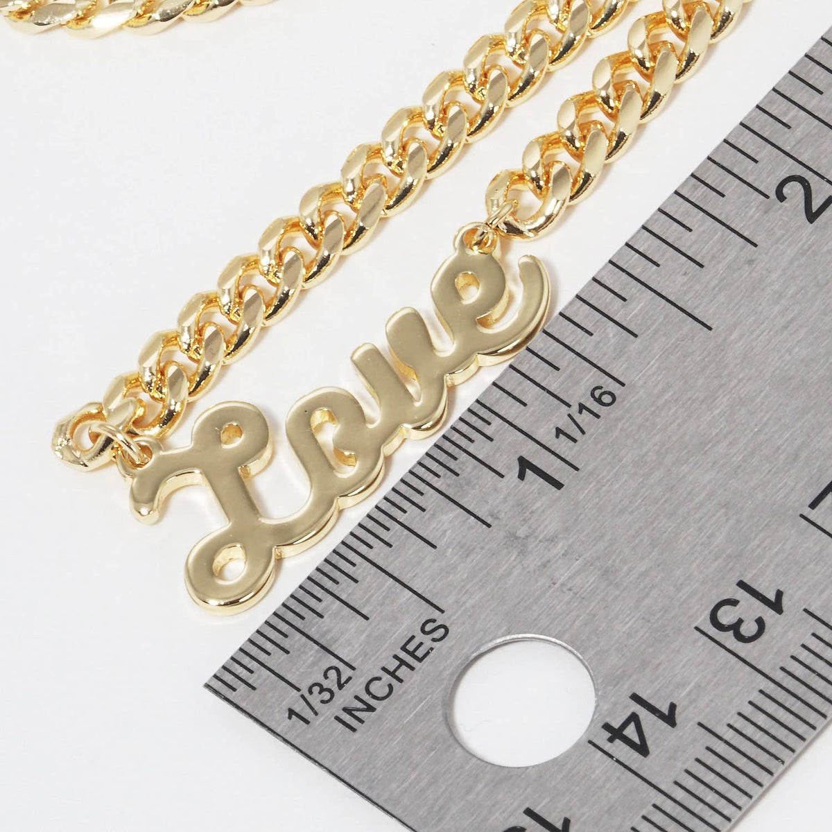Gold Plated Cuban Link LOVE Necklace