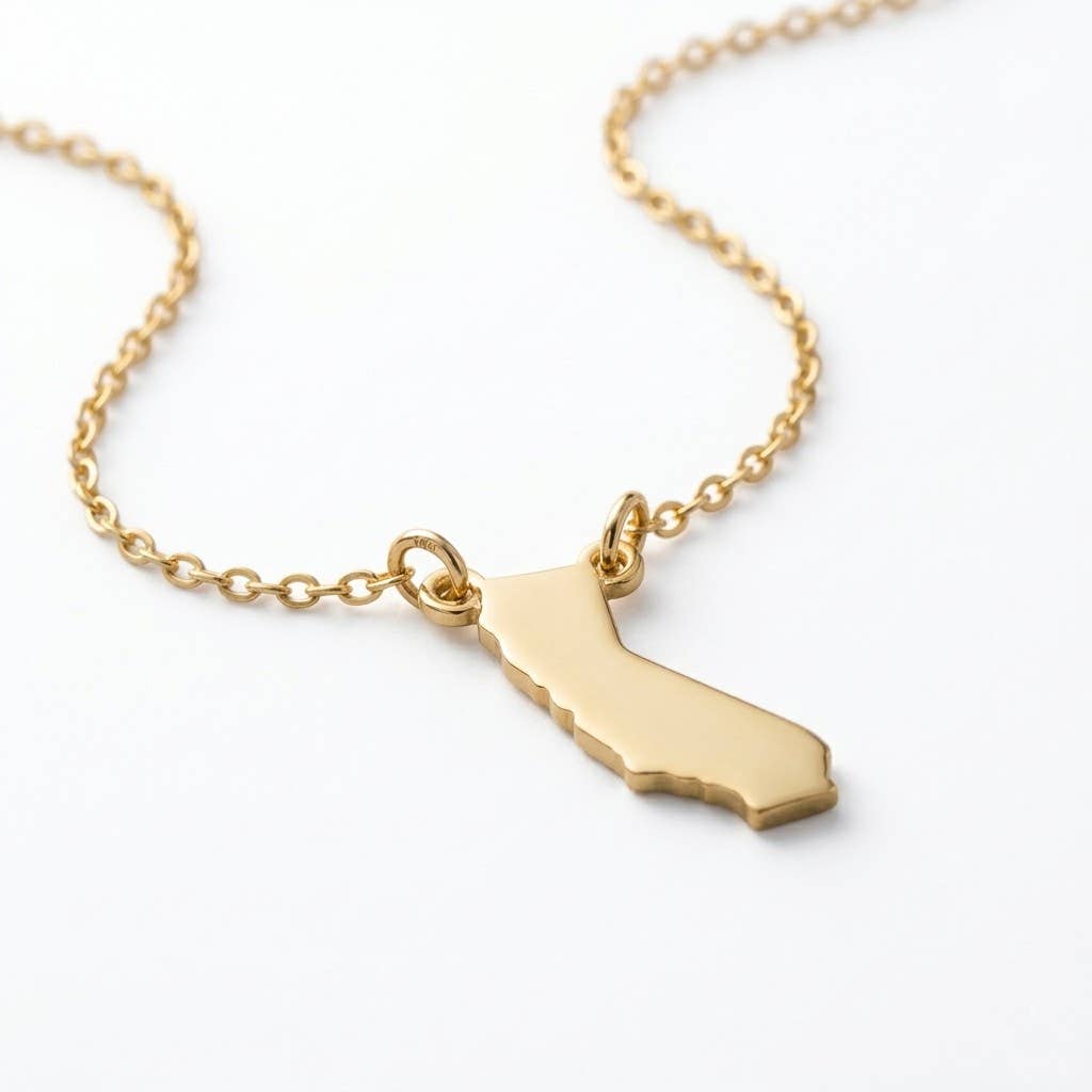 California State Outline Pendant Necklace
