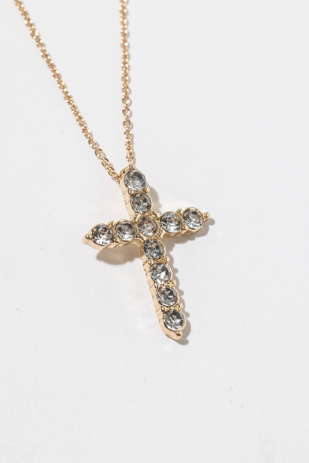 Bubble Cross Pendant Necklace – Large Round-Crystal Cross,