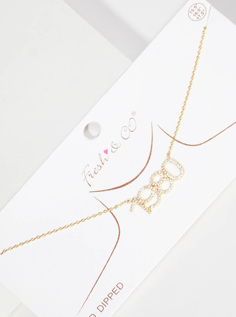 Gold Plated Cubic Birth Year Necklace