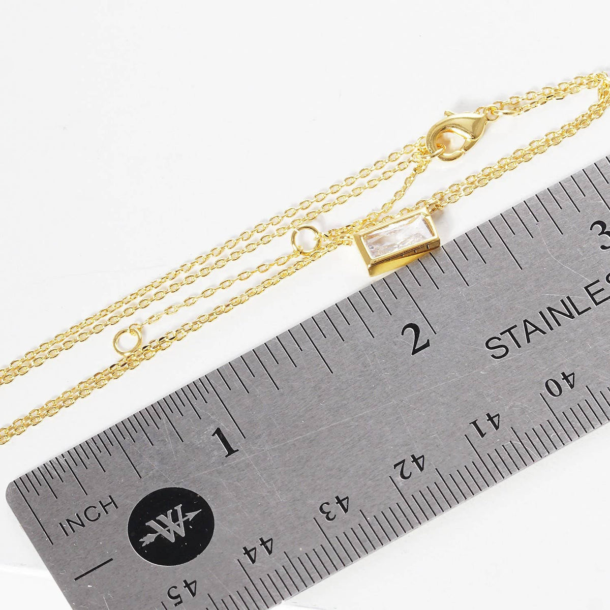 Gold Plated Baguette Necklace