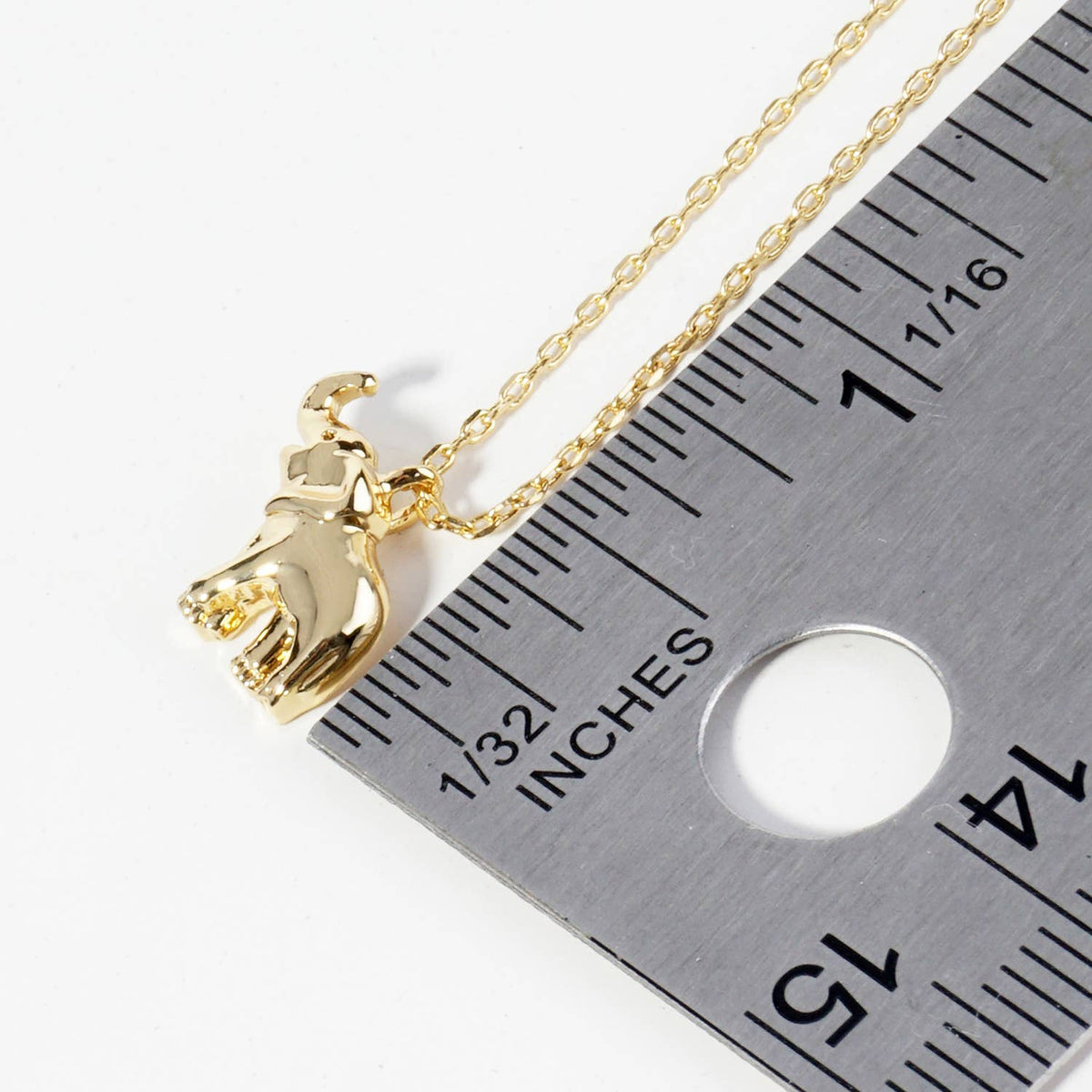 18K Gold Dipped Brass Elephant Pendant Necklace
