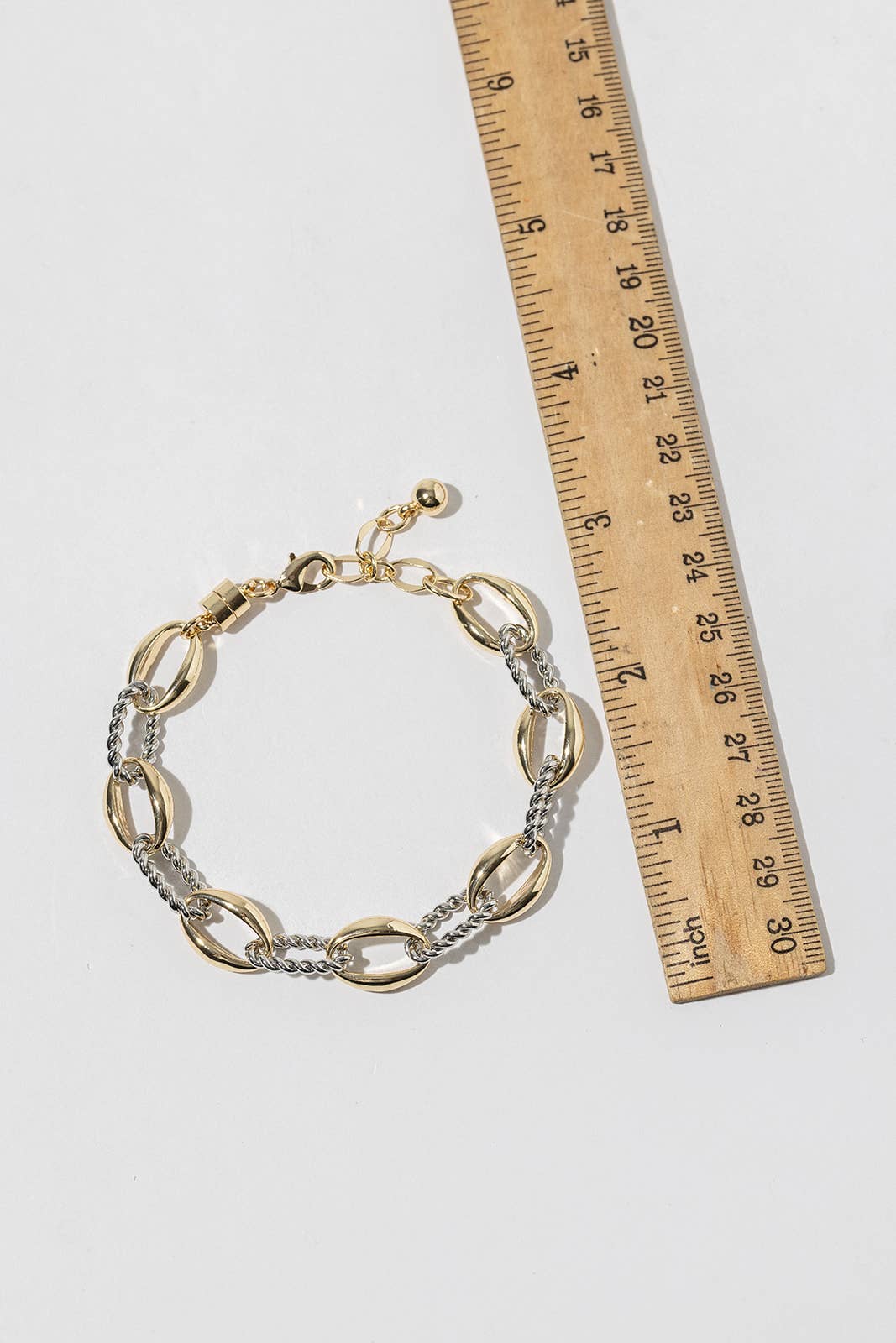 Two-Tone Oval Link Chain Bracelet