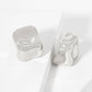 Polished Hand-Molded Organic Square-Shaped Stud Earrings
