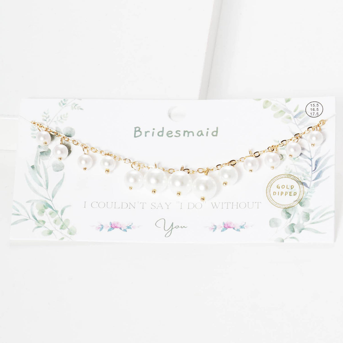 Bridesmaid Pearl Dangle Chain Necklace