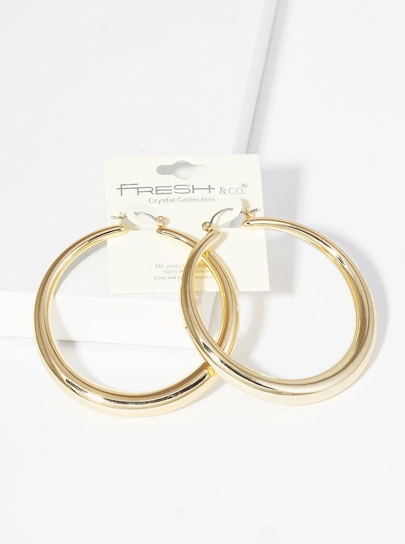 Gold Plated Thin Hoop Earrings
