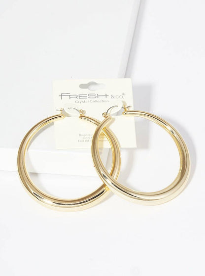 Gold Plated Thin Hoop Earrings