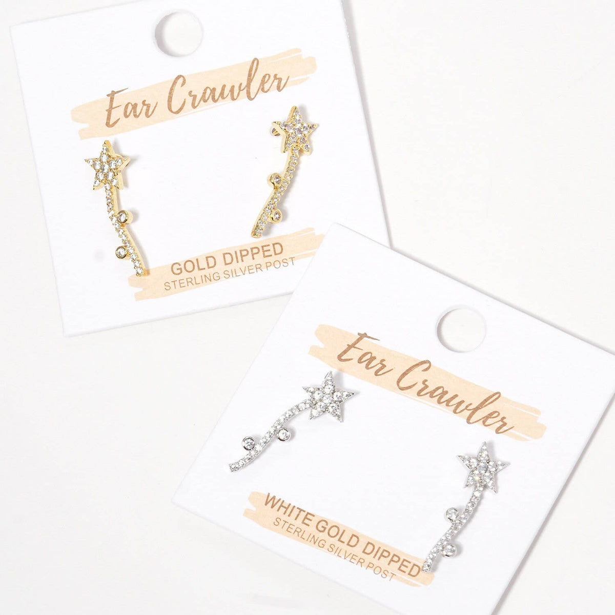 Gold Shooting Star Ear Climber Earrings