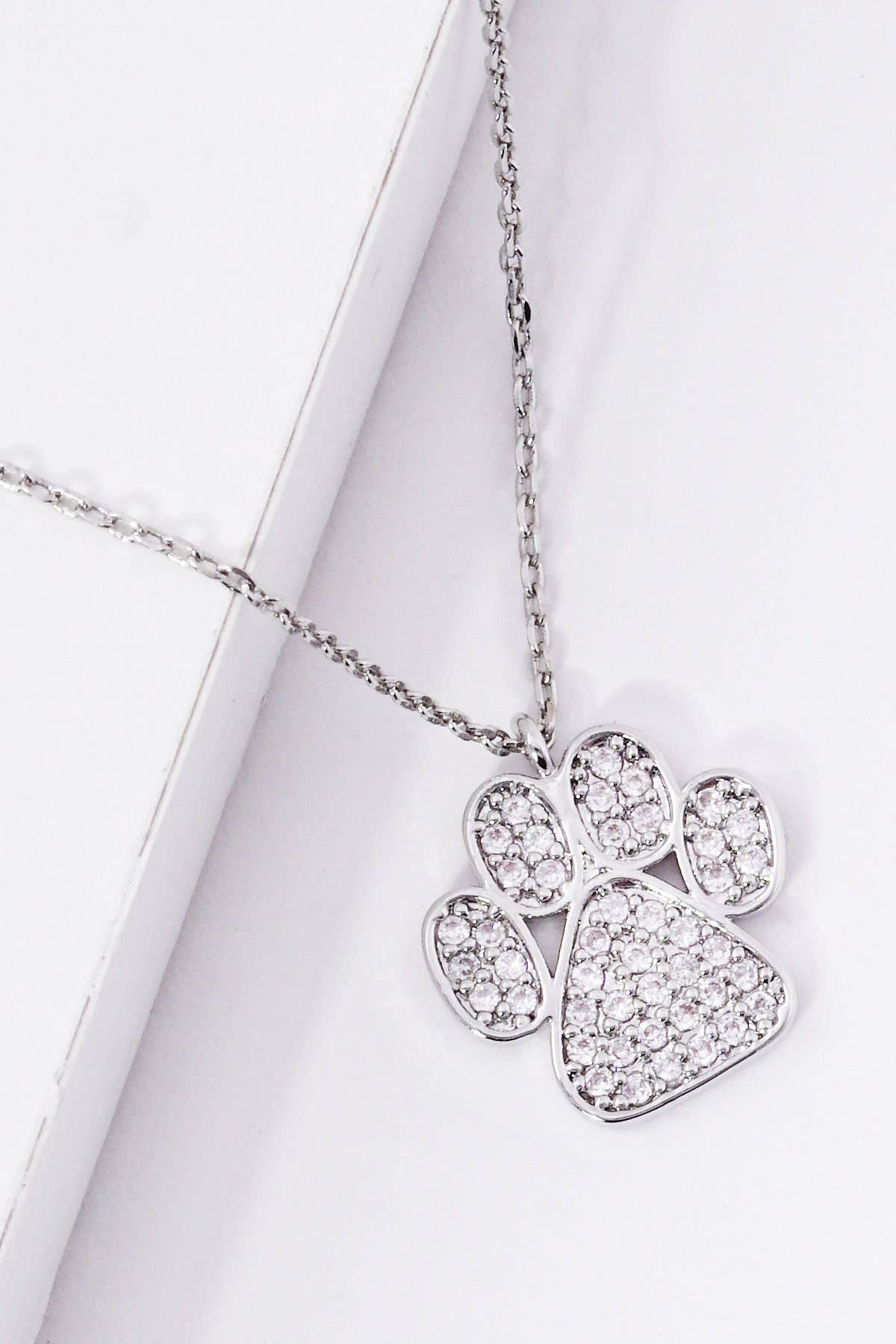 Gold Dog Paw Print Necklace