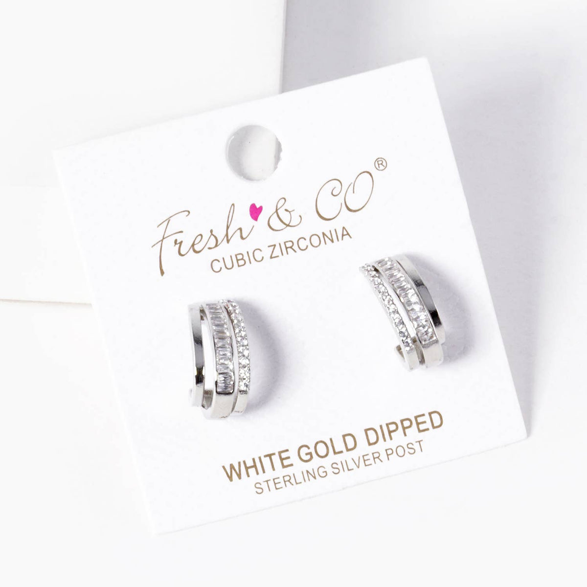 Dazzling Baguette Cubic Zirconia Multi-Layer Hoop Earrings