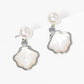 Gold Freshwater Pearl Seashell Dangle Earrings
