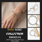 Two-Tone Mixed Metal Oval Charm Bracelet