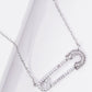 Gold Cubic Embedded Safety Pin Necklace
