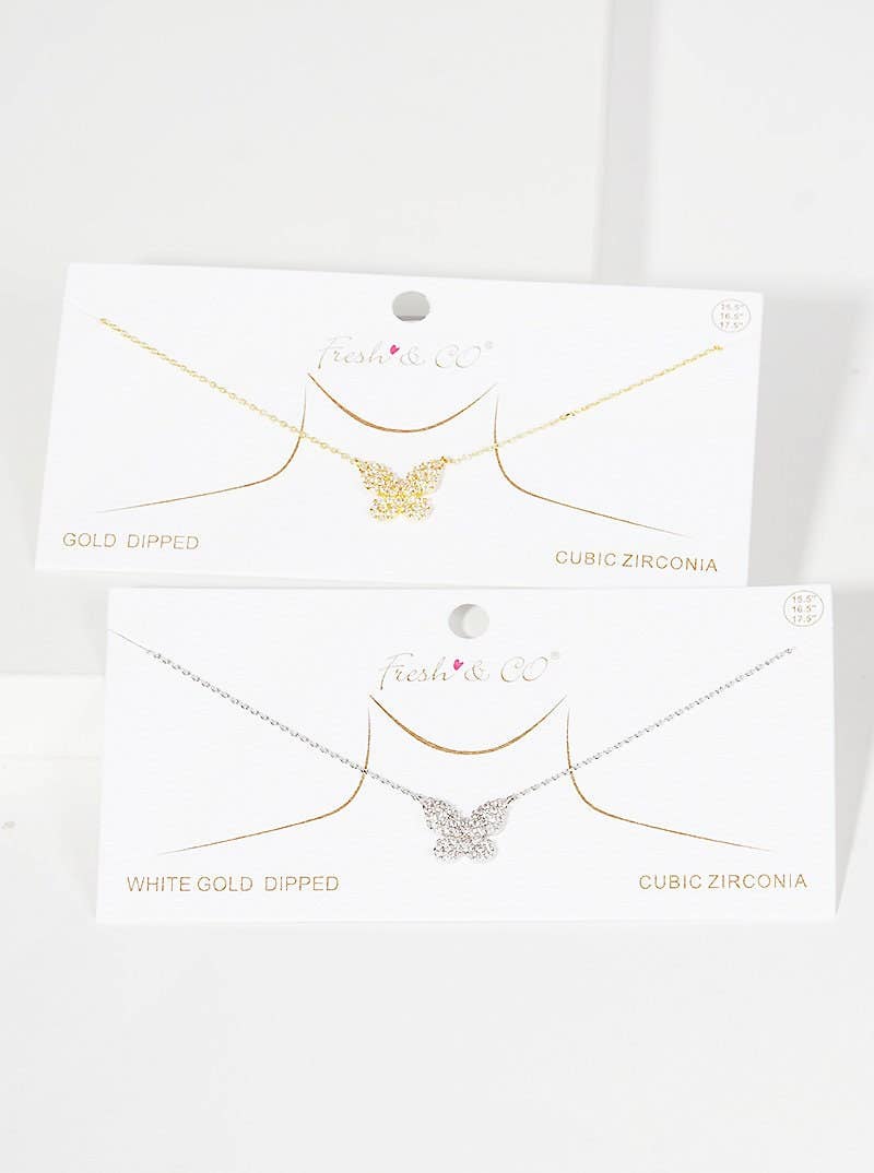 Gold Princess Butterfly Necklace