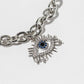 Pave Evil Eye Link Bracelet with Magnetic Clasp