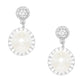 Pearl & Crystal Halo Bridesmaid Drop Earrings on Message Car