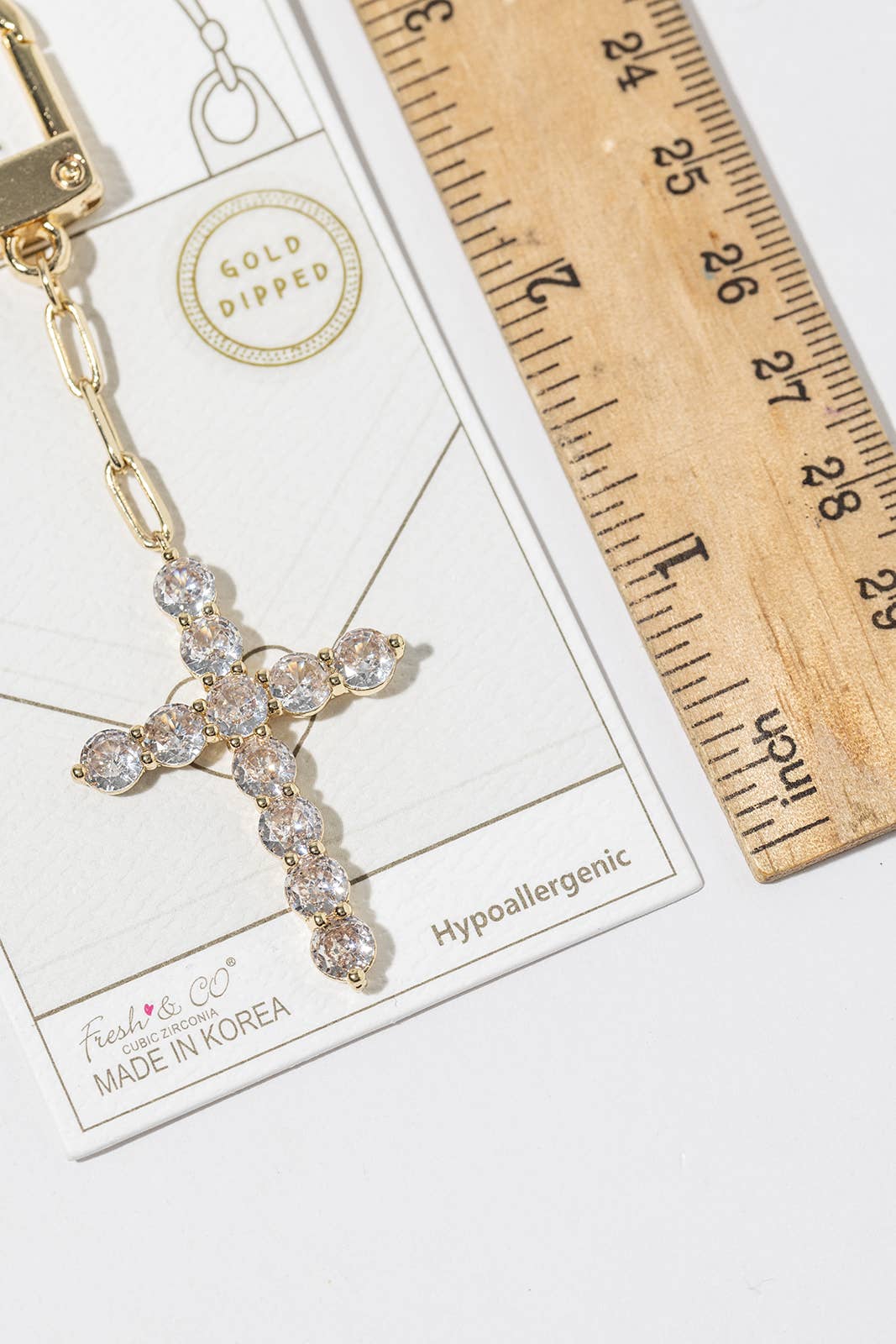 Crystal Cross Bag Charm