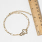 Cubic Zirconia Carabiner CROSS Paperclip Chain Anklet