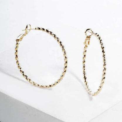 Geometric Spiral Twisted Hoop Earrings