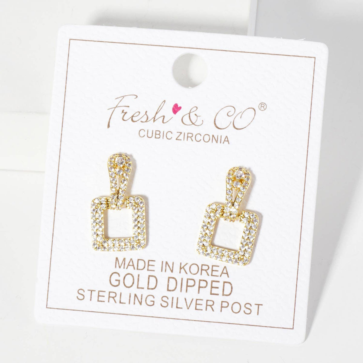 Square Doorknocker 18K-Gold-Dipped Dangle Post Earrings