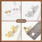 Polished Brass Hand-Pressed Button Heart Stud Earrings