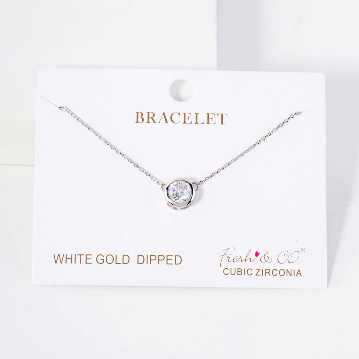 7mm CZ-Stone 18K-Gold-Dipped Chain Bracelet