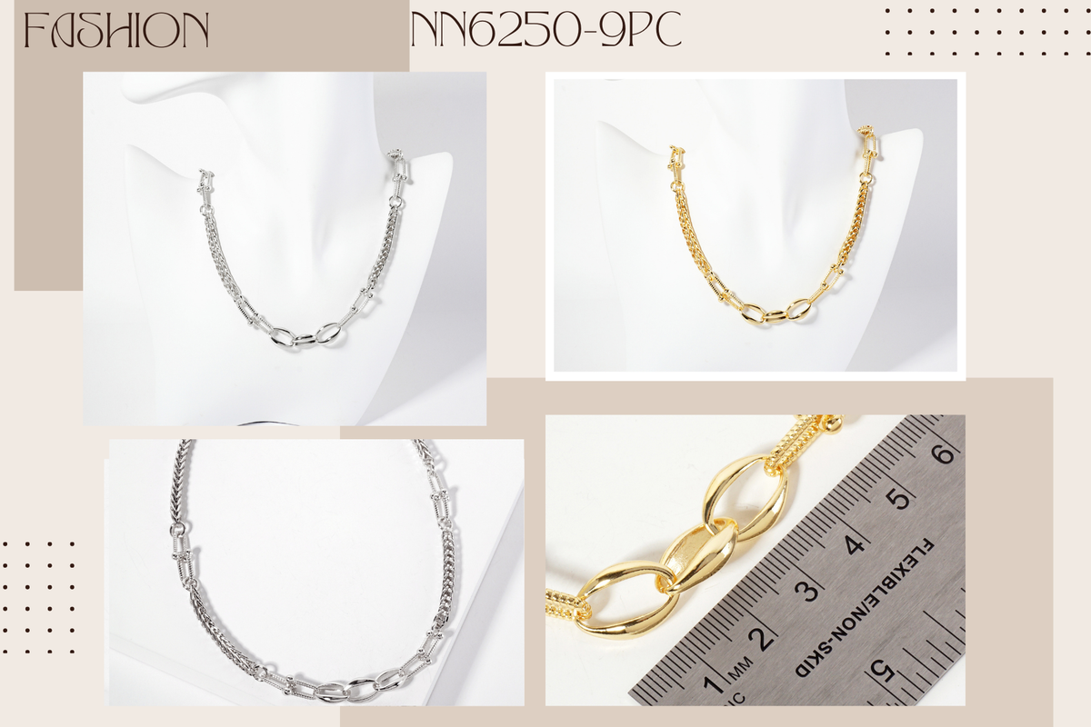 Three Oval-Chain Accents HardWear-Chain Necklace