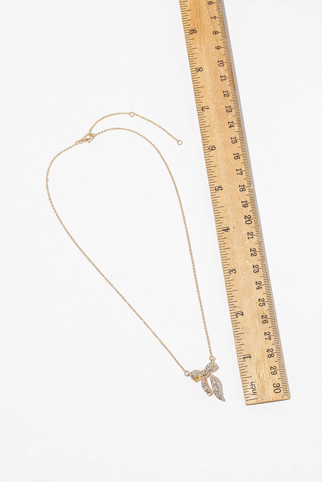 Crystal Ribbon Bow Pendant Necklace – 3D Sculpted Bow