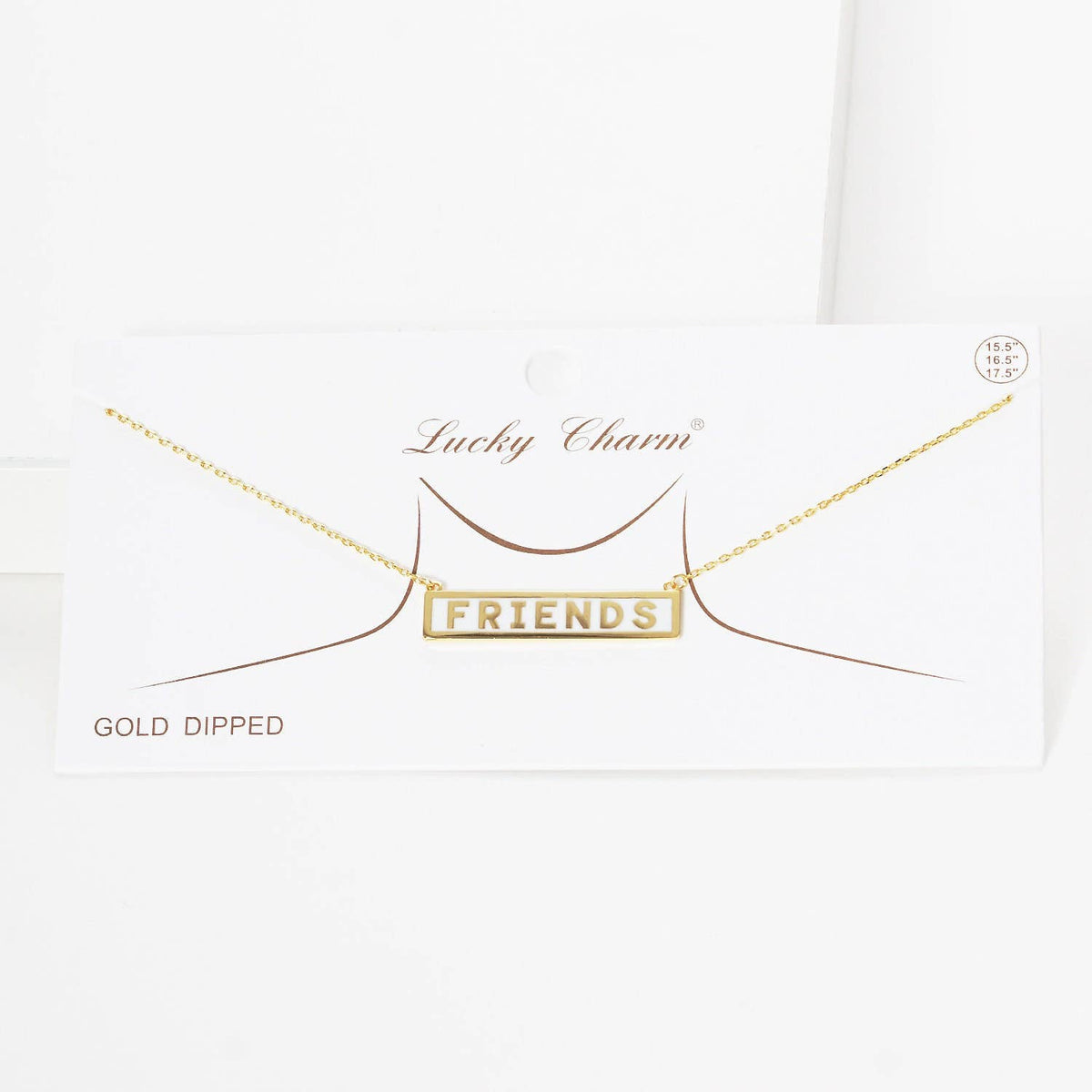 Gold Plated Mini Bar FRIENDS Necklace