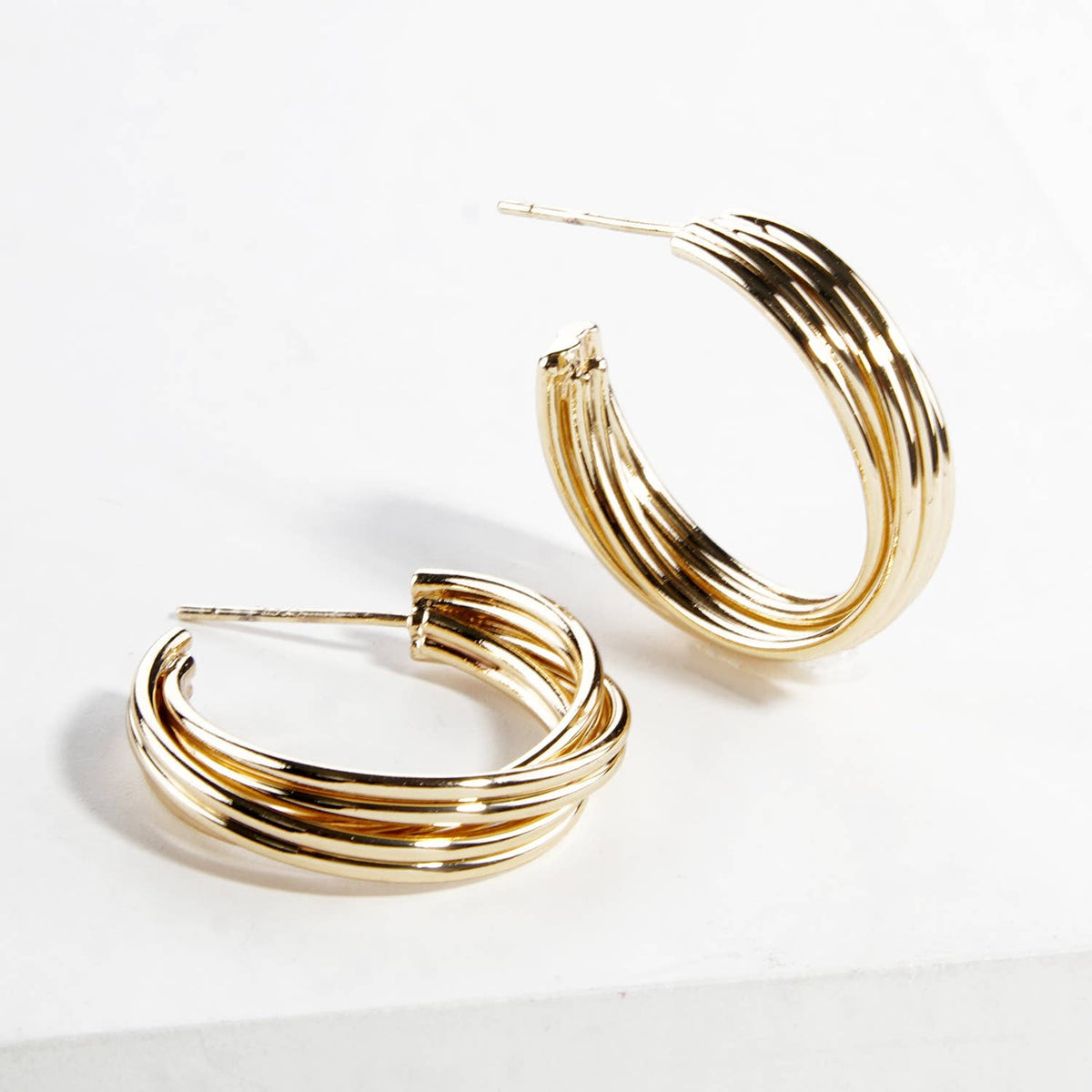 Multi-Strand Hoop Earrings