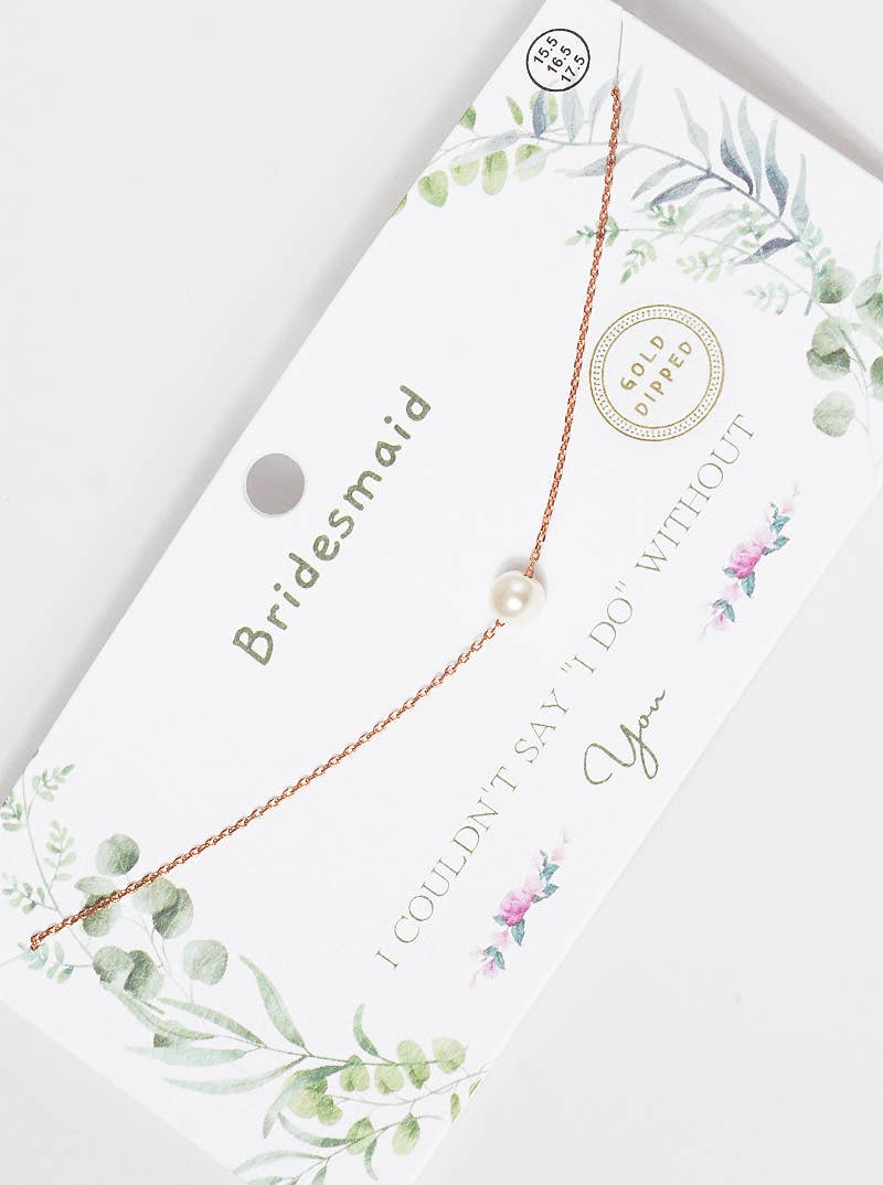 Dainty Single Pearl Pendant Necklace for Bridesmaid