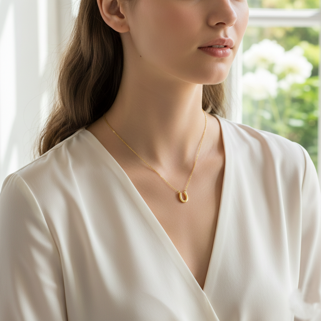 Minimalist Horseshoe Pendant Necklace