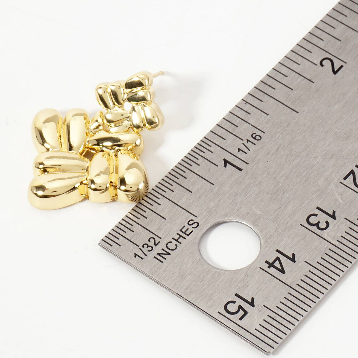 Polished Two Interconnected Diamond-Shaped Design Earrings