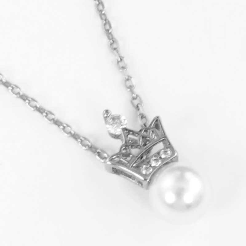 Bridesmaid Pearl Crown Pendant Necklace