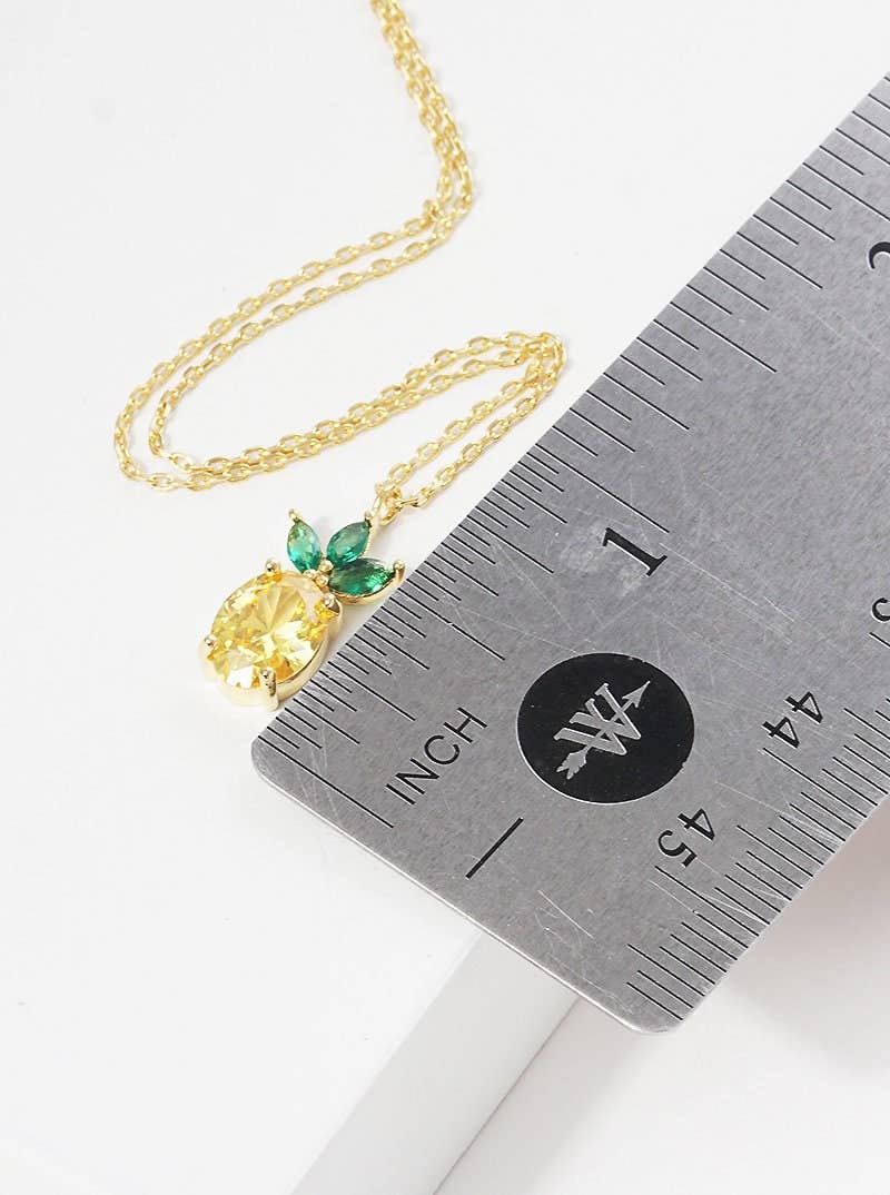 Gold Plated Pineapple Charm Necklace