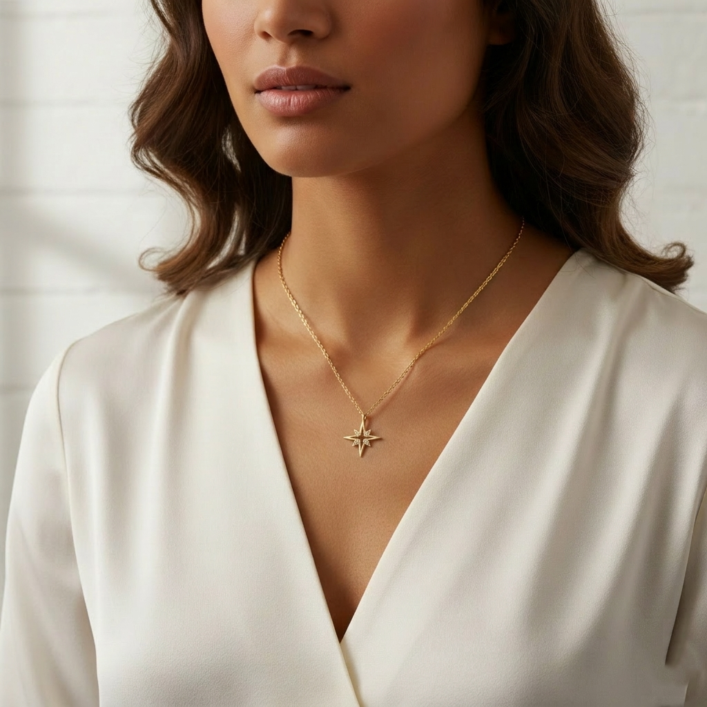 Celestia Diamond Accent Starburst Pendant Necklace