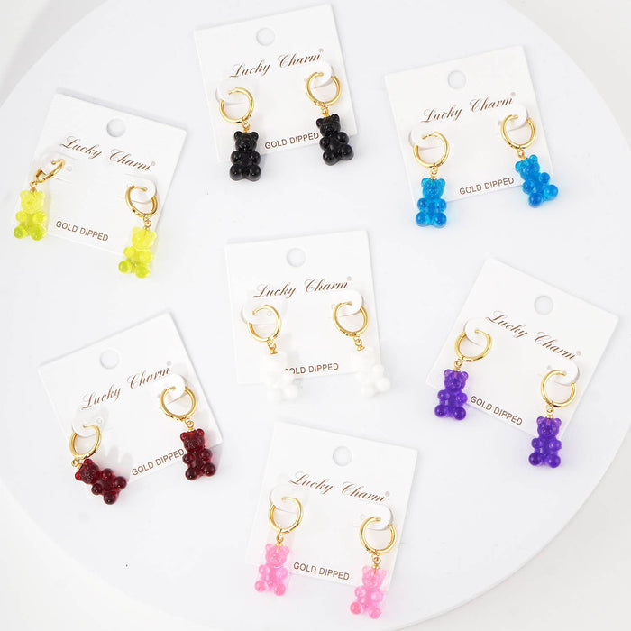 Color Gummy Bear Huggie Earrings
